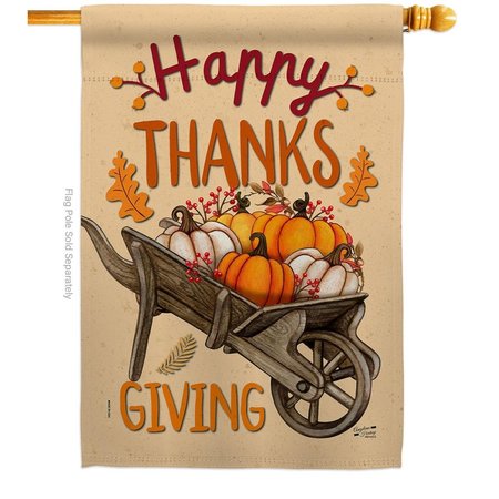 ANGELENO HERITAGE Angeleno Heritage H137298-BO 28 x 40 in. Fall Pumpkins House Flag with Thanksgiving Double-Sided Decorative Vertical Flags Decoration Banner Garden Yard Gift H137298-BO